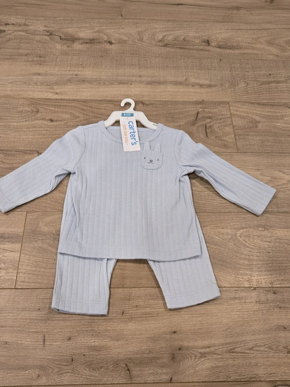 NWT Carter’s Bunny Pocket Blue Baby Boy Lounge Outfit Set Multi-sizes 3M & 9M